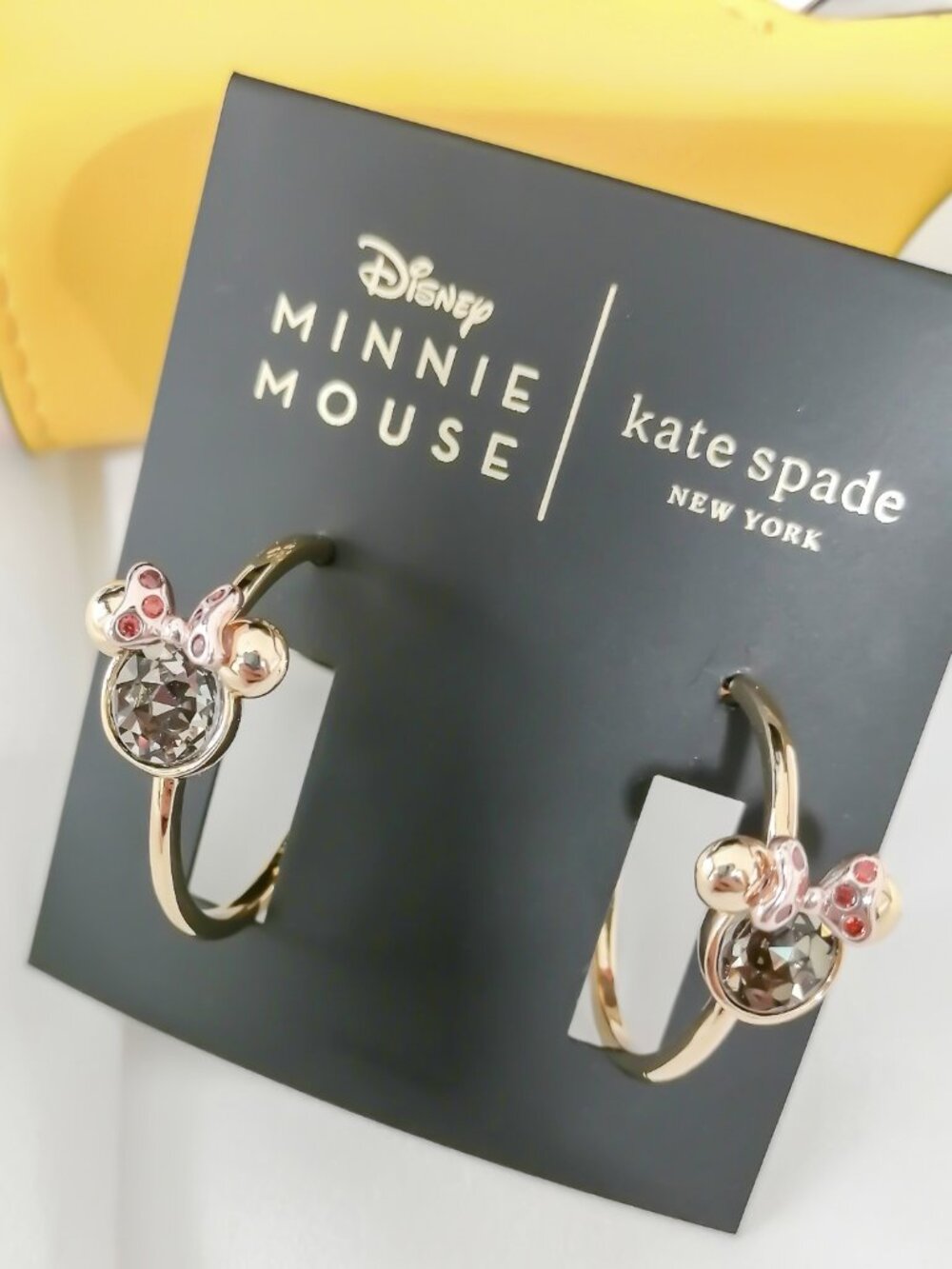 Kate Spade Minnie Mouse Gold Hoop Earrings | NEW